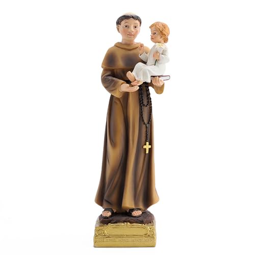 Lllunimon 8.8Inch San Antonio De Padua Statue, Heilige Religiöse St. Anthony Mit Kind Jesus Figur, Harz Katholischen Geschenk von Lllunimon