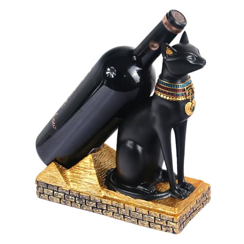 Lllunimon Ägyptische Katzengottweinregal -Weinflaschenhalterin, Arbeitsplatte Weinhalter, Dekorative Weinregale Für Küchenhausbart Tabletop von Lllunimon
