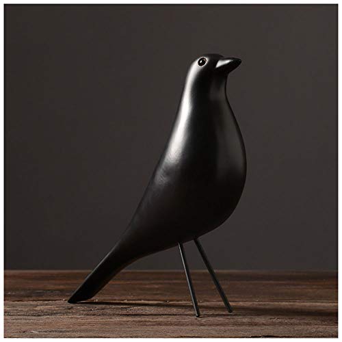 Lllunimon Nordic Harz Vogel Figur, Kreative Vogel Statuen Büro Wohnzimmer Wohnkultur Handwerk Regal Dekorationen,Schwarz von Lllunimon
