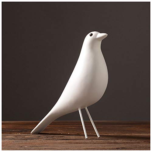Lllunimon Nordic Harz Vogel Figur, Kreative Vogel Statuen Büro Wohnzimmer Wohnkultur Handwerk Regal Dekorationen,Weiß von Lllunimon