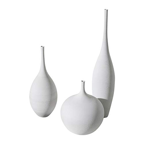 Weiß Schwarz Keramik Vase Set, Modern Minimalist Ornaments Wohnzimmer Wohnkultur Dekoration,Set 2(A+B+C) von Lllunimon