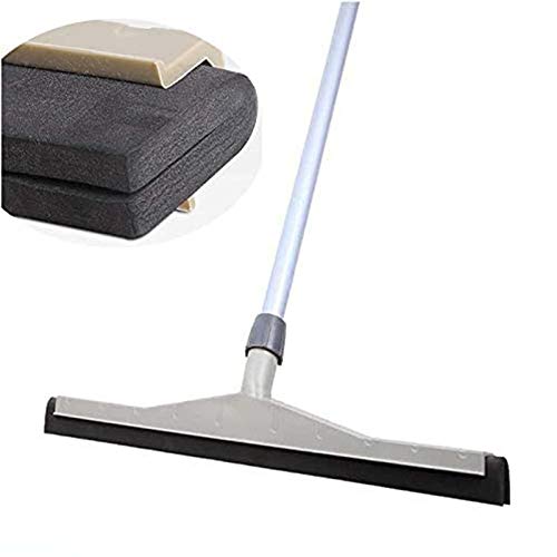 Lloow Professioneller Wasserschieber Außen BodenAbzieher Breit Mit Edelstahl Stiel Doppelter Gummilippe Wasserabzieher Boden for Terrasse Dusche Garage Schwimmbädern Cleaning Mops,45cm von Lloow