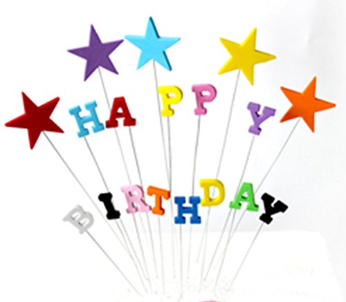 AILEXI 18 Zählt Alles Gute Zum Geburtstag Kuchen Dekorieren Topper - Sortierte Farben Sterne und Buchstaben von AILEXI