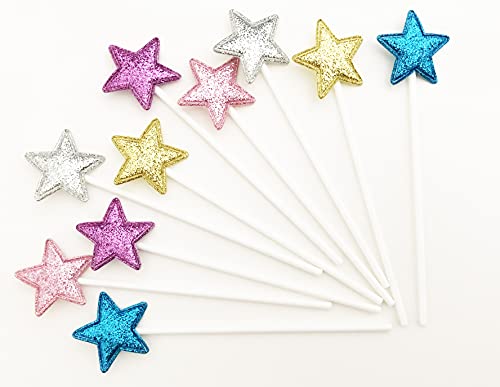 AILEXI Handgemachtes 10 Matt Glitter TortenstÜCk FÜR Kuchen CupKuchen Und Eis - Mehrfarbig Sterne Matt von AILEXI