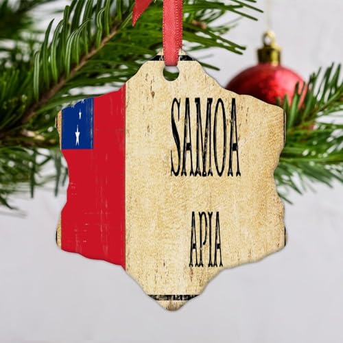 Lmmixee APIA Weihnachtsbaumschmuck Samoa Nationalflagge Personalisierte Weihnachtsschmuck 2023 Weihnachtsdekoration Geschenke für Mutter Brautjungfer Brautdusche von Lmmixee