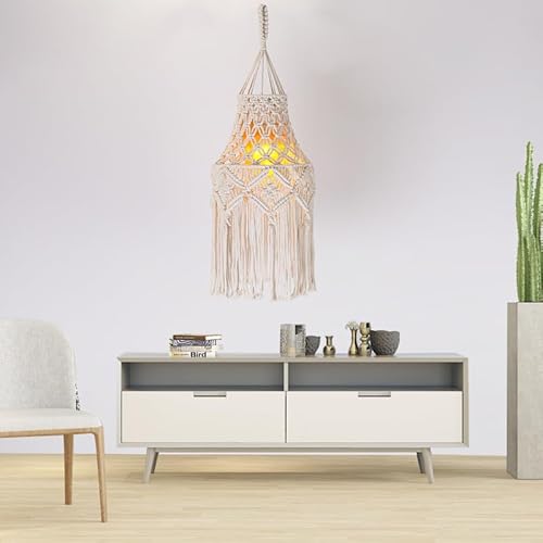 Lmovutcom Böhmische handgemachte Baumwollseil gewebt Lampenschirm lange Quaste Kronleuchter Home Decor Wandteppich Lmovutcom Böhmische handgemachte Baumwollseil gewebt Lampenschirm lange Quaste Kronleuchter Home Decor Wandteppich von Lmovutcom