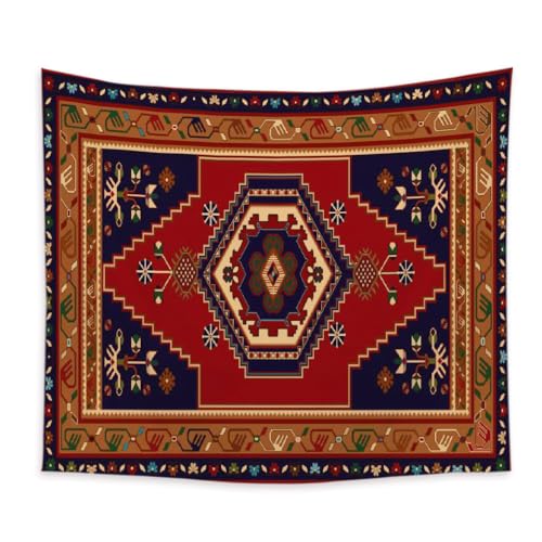 Lmovutcom Gedruckter Retro-Stoff im ethnischen Stil, Wandteppich, Hintergrunddekoration, hängendes Tuch, Wohnzimmersofa, Mietzimmer, Dekoration, Hintergrundtuch von Lmovutcom