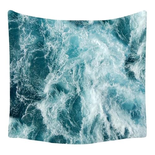 Lmovutcom Meereswellen-Wandhintergrundtuch, dekorativer Wandteppich, großer Stoff, Wandbehang, Raum, Schlafzimmer, Nachttisch, Hintergrunddekoration von Lmovutcom