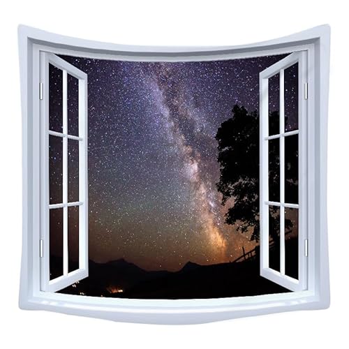 Lmovutcom Nachthimmel Sterne Galaxie Wandverkleidung simuliert die Nachtansicht außerhalb des Fensters Schlafzimmer Nachttisch Hintergrund hängenden Tuch dekorative Wandteppich von Lmovutcom
