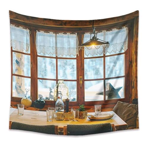 Lmovutcom Retro-Stil Esstisch Kronleuchter Holz Fenster Tapisserie Restaurant Wandkunst Dekoration Stoff Tapisserie Simulation Wandbehang Tuch Lmovutcom Retro-Stil Esstisch Kronleuchter Holz Fenster Tapisserie Restaurant Wandkunst Dekoration Stoff Tapisserie Simulation Wandbehang Tuch von Lmovutcom
