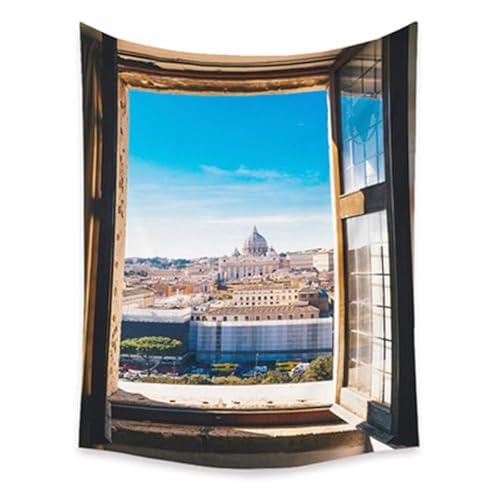 Lmovutcom Stadtbild Schloss Simulation Fenster Wandbehang Schlafzimmer Zimmer Wand Stoff Wandteppich Hintergrund Dekoration große hängende Tuch Lmovutcom Stadtbild Schloss Simulation Fenster Wandbehang Schlafzimmer Zimmer Wand Stoff Wandteppich Hintergrund Dekoration große hängende Tuch von Lmovutcom