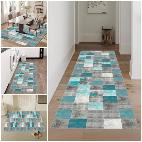 Lmyoieqm Teppich Läufer Flur 120 x 180 cm Waschbar rutschfest Küchenläufer Küchenteppich Modern Carpet Fussmatte Innen Teppichläufer für Küche FlurWohnraum Teppichläufer auf Maß Meterware Flurteppich von Lmyoieqm