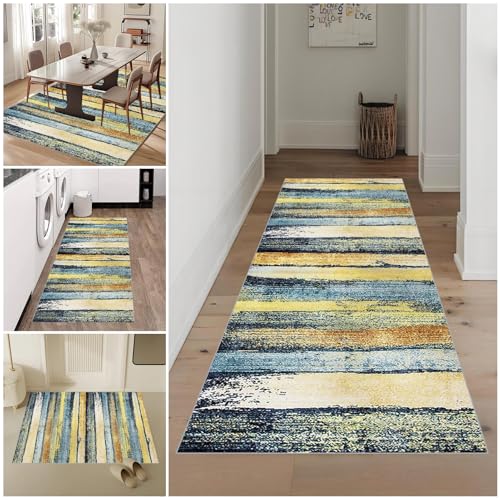 Lmyoieqm Teppich Läufer Flur 50 x 300 cm Waschbar rutschfest Küchenläufer Küchenteppich Modern Carpet Fussmatte Innen Teppichläufer für Küche FlurWohnraum Teppichläufer auf Maß Meterware Flurteppich von Lmyoieqm