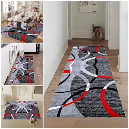 Lmyoieqm Teppich Läufer Flur 70 x 200 cm Waschbar rutschfest Küchenläufer Küchenteppich Modern Carpet Fussmatte Innen Teppichläufer für Küche FlurWohnraum Teppichläufer auf Maß Meterware Flurteppich von Lmyoieqm