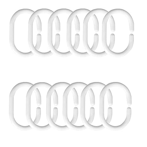 Lmyzcbzl Duschvorhangringe, 12 Pcs Kunststoff Duschvorhang Haken, Ringe für Duschvorhang in C-Form, Vorhang Aufhängeringe Lmyzcbzl Duschvorhangringe, 12 Pcs Kunststoff Duschvorhang Haken, Ringe für Duschvorhang in C-Form, Vorhang Aufhängeringe von Lmyzcbzl