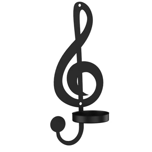 Lmzzdld 1 Stück Musiknote Kerzenhalter Schwarz Musiknote Wandleuchter Vintage Kunst Musikalisches -Stil Kerzenhalter Aus, Feine Handwerkskunst Stil 1 von Lmzzdld