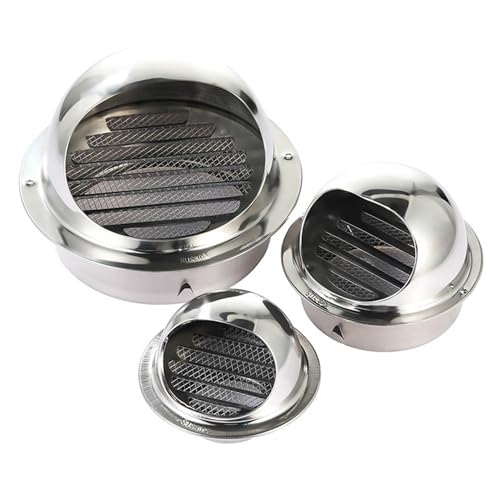 Lnder Edelstahl Lüftungsgitter Abluftgitter Rund Ablufthaube Wetterschutzgitter Mit Insektenschutz Für Smoker Boot Camper Haus Yacht (Size : 70mm-2.7") von Lnder