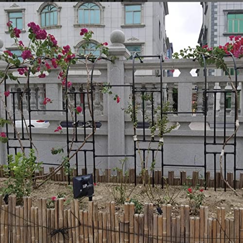 Metall Rosenbogen Garten Halbbogen Rankhilfe Rankgitter Torbogen Für Kletterpflanzen Verzinkt Halb-rosenbogen Witterungsbeständig(Schwarz,220x240cm/7.2x7.9ft) von Lnder
