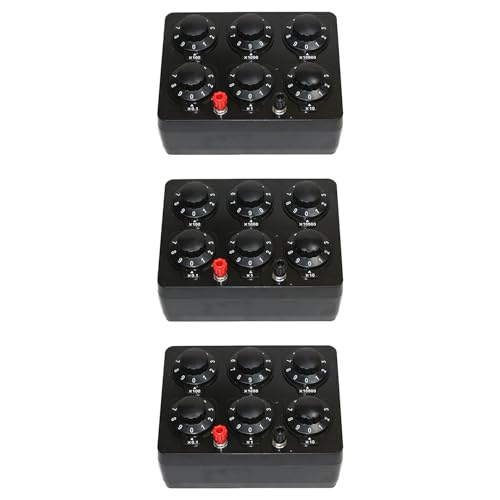 Lnfxkvva 3 x 0-99999,9 Ohm einfache Widerstandsbox, präzise, variabler Dekade-Widerstand, Lehrinstrument, Lehrwiderstandsbox von Lnfxkvva