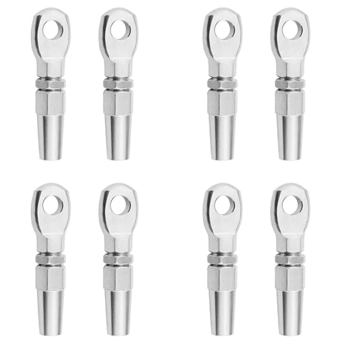 Lnfxkvva 8 Stück Marine-Grade 316 Edelstahl Swageless Eye Terminal Wire Cable Rope DIY Fitting Rigging Hardware Balustrade Kit Lnfxkvva 8 Stück Marine-Grade 316 Edelstahl Swageless Eye Terminal Wire Cable Rope DIY Fitting Rigging Hardware Balustrade Kit von Lnfxkvva