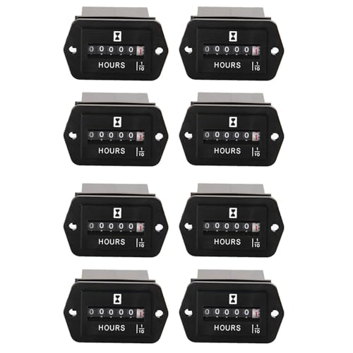 Lnfxkvva 8 x DC10V-80V Mechanischer Stundenzähler – Stundenzähler für Motorgenerator, Boot, Automobile, Motorcross Motor, LKW, Traktor Lnfxkvva 8 x DC10V-80V Mechanischer Stundenzähler – Stundenzähler für Motorgenerator, Boot, Automobile, Motorcross Motor, LKW, Traktor von Lnfxkvva