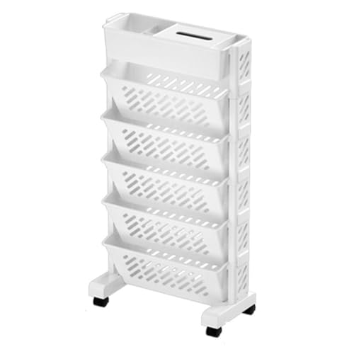 Lnfxkvva Lagerregale Bücherregale Bewegliche mehrschichtige Regale Desktop Aufbewahrungskörbe 6 Schichten von Lnfxkvva