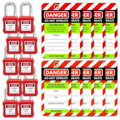 Lnfxkvva Lockout Tagout-Tags und Vorhängeschlösser, rotes Etikett, einfache Identifizierung, Lockout-Set, Tagout-Schlösser, rotes Vorhängeschloss Lnfxkvva Lockout Tagout-Tags und Vorhängeschlösser, rotes Etikett, einfache Identifizierung, Lockout-Set, Tagout-Schlösser, rotes Vorhängeschloss von Lnfxkvva