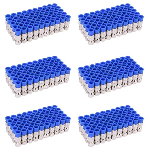 Lnfxkvva RG6-Kompressionsstecker, Koaxialkabel, wasserdichte Verbindung, F-Kompressionsstecker, RG6 Koaxialkompression, 300 Stück von Lnfxkvva