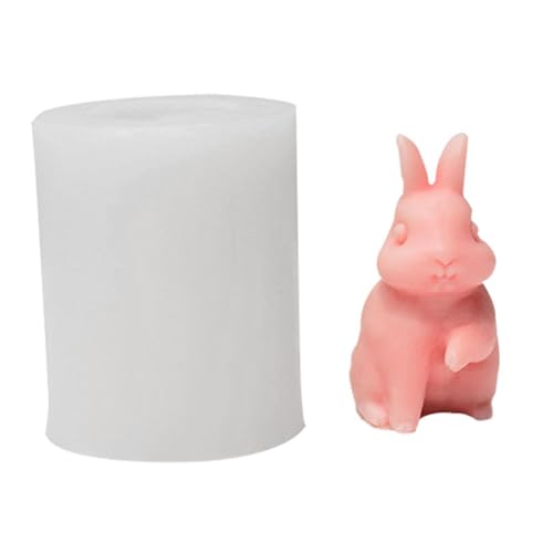 Lnhgh 3D Hasenform, Hasenkerzenform,3D-Kerzenherstellungsform - Kaninchen-Kerzen-Silikonform, Osterhasen-Harzgussform für die DIY-Kerzenherstellung, Gips-Heimdekoration von Lnhgh