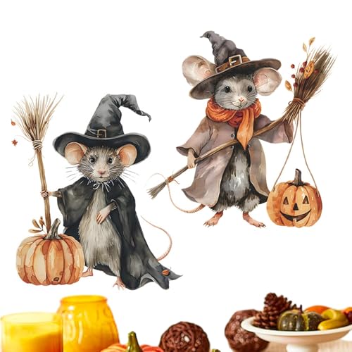 Lnhgh Abnehmbare Wandgemälde, Wandgemälde zum Abziehen und Aufkleben | Cartoon-Mäuse-Wandaufkleber - Halloween-Wandkunst für Kinderzimmer, Cartoon-Mäuse-Besen-Aufkleber für Geburtstagsfeiertage Lnhgh Abnehmbare Wandgemälde, Wandgemälde zum Abziehen und Aufkleben | Cartoon-Mäuse-Wandaufkleber - Halloween-Wandkunst für Kinderzimmer, Cartoon-Mäuse-Besen-Aufkleber für Geburtstagsfeiertage von Lnhgh
