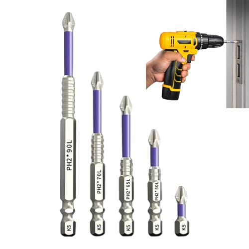 Lnhgh Bohrschrauber-Bitsatz,Magnetischer KreuzSchraubenbit - Chrombeschichtete Zubehöre Für Mechaniker Holz- und Hausarbeiten von Lnhgh