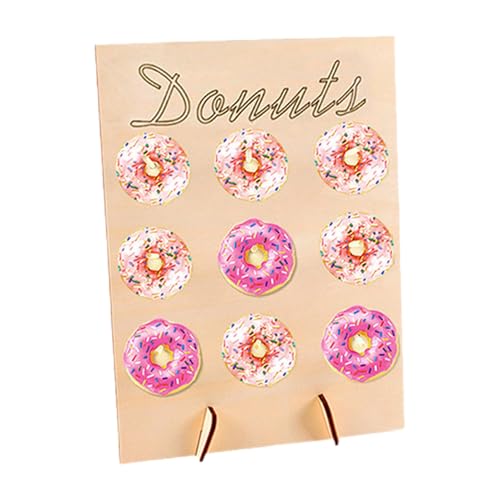 Lnhgh Donut Board | Holz 9-Fach Donut Ständer für Hochzeit,Dekorative Auslage für Gebäck Esstisch Café Catering Buffet,Hochzeit Buffet Tafel von Lnhgh