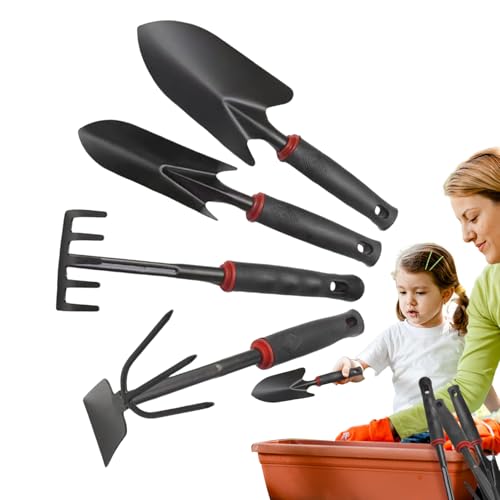 Lnhgh Garten Set - 4-Fach Unkrautstecher Werkzeug | Rostfreier Edelstahl Ergonomisches Gartenzubehör, Multifunktionales Grabewerkzeug Zur Bodenauflockerung Unkrautentfernung Und Umgraben von Lnhgh