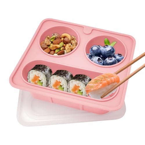 Lnhgh Geteilte Snack-Schalen - Mit Unterteilungen | Wiederverwendbarer 420 ml Silikon Behälter mit 3 Fächern für Partys Früchte Picknick Nüsse Reisen Kinderunterhaltung Süßigkeiten Camping Lnhgh Geteilte Snack-Schalen - Mit Unterteilungen | Wiederverwendbarer 420 ml Silikon Behälter mit 3 Fächern für Partys Früchte Picknick Nüsse Reisen Kinderunterhaltung Süßigkeiten Camping von Lnhgh
