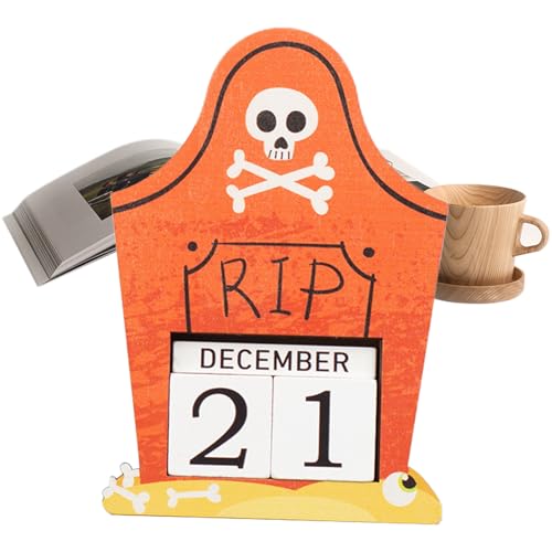 Lnhgh Halloween Block Kalender | 2025 Natürliche Holz Adventskalender Bausteine Mit Kürbismotiv | Verstellbares Festliches Advents Handwerk Für Jugendliche Geburtstagsparty Und Klassenzimmer von Lnhgh
