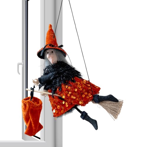Lnhgh Halloween Hexen- Fliegende Hexe Halloween Dekoration auf - Plüsch Deko für Wohnaccessoires Drinnen Draußen Garten Ecken Schreibtische Frauen Männer Kinder von Lnhgh
