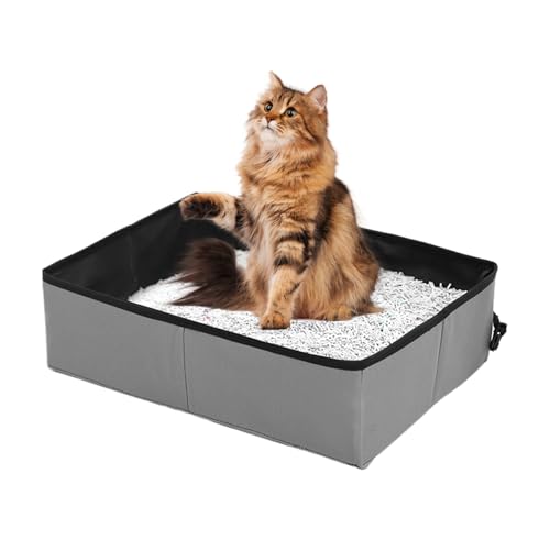 Lnhgh Klappbare Katzentoilette | Tragbarer Katzenstreutransporter,Leckdichtes Kompaktes Katzenklo Für Reisen Mit Katzen Auto Camping Lnhgh Klappbare Katzentoilette | Tragbarer Katzenstreutransporter,Leckdichtes Kompaktes Katzenklo Für Reisen Mit Katzen Auto Camping von Lnhgh