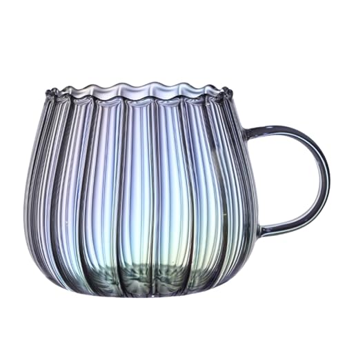 Lnhgh Klare Kürbisbecher, 400ml Klarglasbecher In Kürbisform Mit Henkel, Bürotassen Glastassen Mit Griffen Klare Kaffeetassen Perfekt Für Latte,Cappuccino, Tee, Getränke von Lnhgh