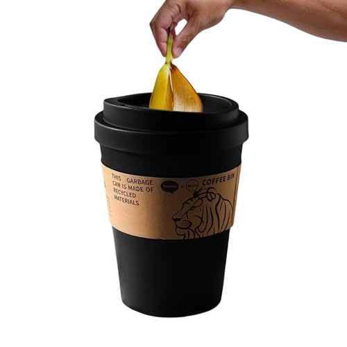 Lnhgh Mülleimer - Coffee Cup Mini-Abfallbehälter Mit Deckel,Leiser Behälter Mit Großraum-Volumen Abfallkorb Und Integriertem Stauraum Für Badezimmer Wohnheim WC Terrasse Garten Und Lnhgh Mülleimer - Coffee Cup Mini-Abfallbehälter Mit Deckel,Leiser Behälter Mit Großraum-Volumen Abfallkorb Und Integriertem Stauraum Für Badezimmer Wohnheim WC Terrasse Garten Und von Lnhgh