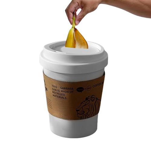 Lnhgh Mülleimer | Coffee Cup Mini-Abfallbehälter Mit Deckel - Leiser Behälter Mit Großraum-Volumen Abfallkorb Und Integriertem Stauraum Für Badezimmer Wohnheim WC Terrasse Garten Und Lnhgh Mülleimer | Coffee Cup Mini-Abfallbehälter Mit Deckel - Leiser Behälter Mit Großraum-Volumen Abfallkorb Und Integriertem Stauraum Für Badezimmer Wohnheim WC Terrasse Garten Und von Lnhgh