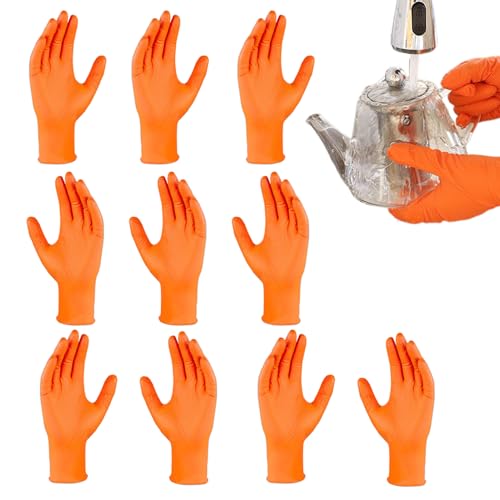 Lnhgh Nitrile Handschuhe - Texturierte Sicherheits Arbeitshandschuhe,10x Reißfest Schwere Arbeit Texturiert Sicherheitsschutz Für Mechaniker Kfz Industrie Haushalt von Lnhgh