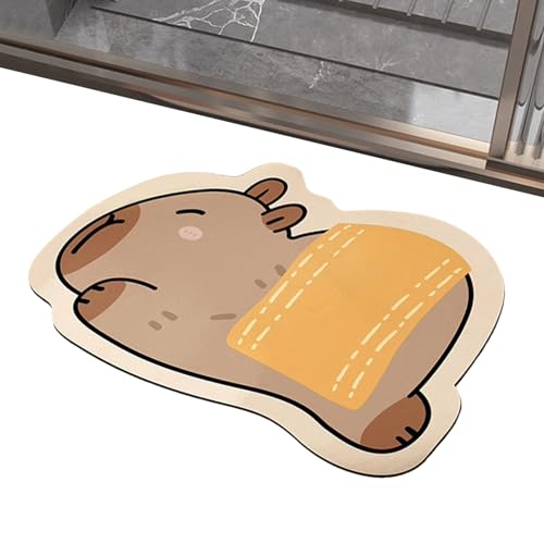 Lnhgh Schnelltrocknende Badematte | Capybara Rutschfester Badezimmerteppich,Wohnaccessoires Für Bad Waschraum Toilette von Lnhgh