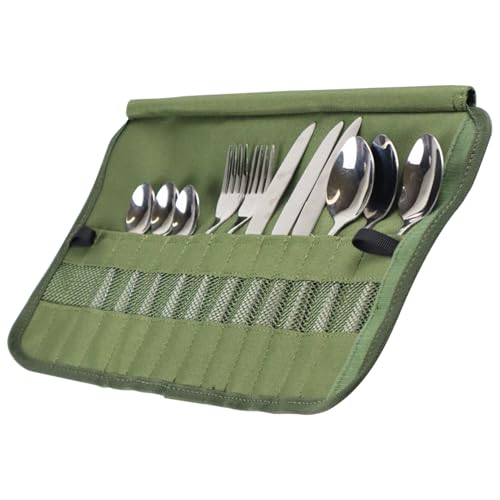 Lnhgh Tragbare Reisegeschirr Aufbewahrungstasche, Camping Bestecktasche, Besteck Aufbewahrungstasche Für Picknick, Küchen-Kochutensilien-Set Reise-Organizer, Besteck Rollentasche Für Camping von Lnhgh