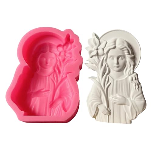 Lnhgh Virgin Mary Candle Mold | Silikonform Für Maria Muttergottes Kerzenherstellung | Bastelwerkzeug Mit Leichtem Entformen Für Gips Fondant Beton Resin Kunst von Lnhgh