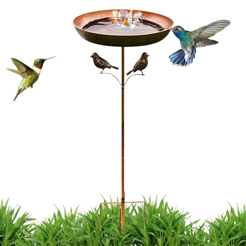 Lnhgh Vogelbäder Für Den Außenbereich - Metall Vogeltränke Stehend Für Garten,Ca. 82 cm Hohe Wetterfeste Metall Vogeltränke Für Garten Terrasse Rasen von Lnhgh