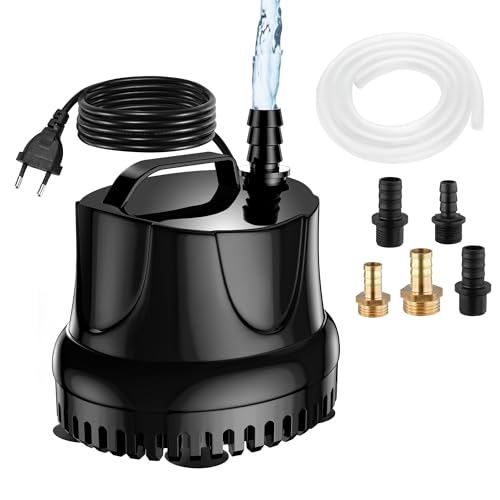 Lnicez 25W 1500L/H Mini Wasserpumpe Tauchpumpe Förderpumpe Aquarium pumpe Tauchpumpe für Gärten, Aquarium, Teich, Brunnen (Schwarz) von Lnicez