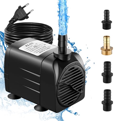 Lnicez Aquarium Pumpe 45W 3200L/H Tauchpumpe Wasserpumpe Klein Ultra Leise Teichpumpe Mini Wasserpumpen Mit 1,8m Kabel,4 Düsen Wasserpumpe Springbrunnenpumpe für Aquarien, Teich, Hydrokultur,Brunnen von Lnicez
