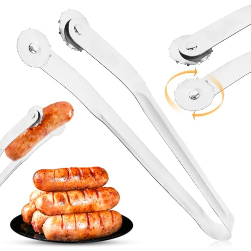BBQ Würstchen Wendezange,38CM Grillzange Drehbar Grillzange mit langem Griff zum Grillen und Backen Küchen-Kochzange zum Wenden und Servieren von Speisen von Lnjya