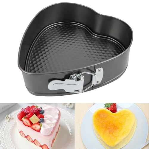 Herzspringform, Ø 22 cm Kuchenform, herzförmige & auslaufsichere Backform aus Stahl mit Antihaftbeschichtung, für das Backen mit Liebe von Lnjya