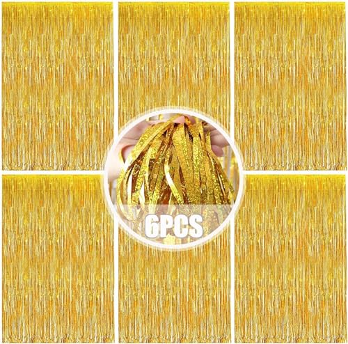 Lametta Vorhang Gold 6 STK Glitzer Vorhang Deko 1m x 2m Folienfransen Vorhang Metallische Glitzervorhang Fringe für Weihnachten, Geburtstag, Hochzeit, Bühnendekor Glitzer Deko Party Lametta Vorhang Gold 6 STK Glitzer Vorhang Deko 1m x 2m Folienfransen Vorhang Metallische Glitzervorhang Fringe für Weihnachten, Geburtstag, Hochzeit, Bühnendekor Glitzer Deko Party von Lnjya